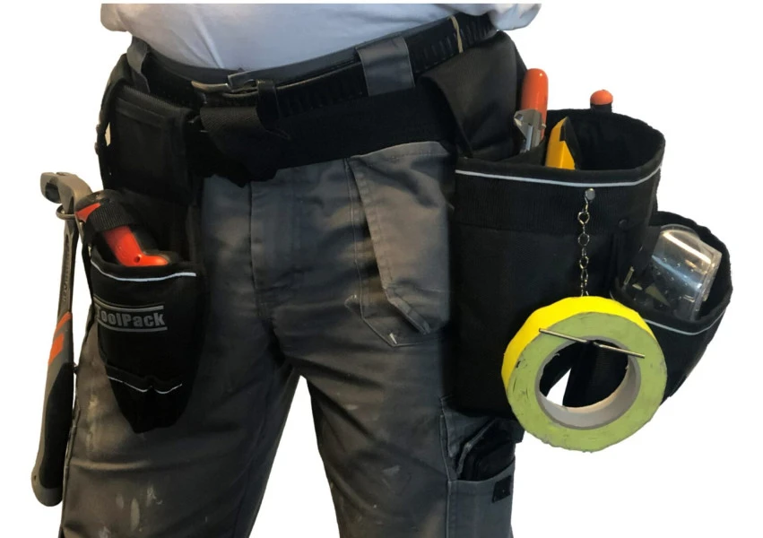 ToolPack Robuuste Gereedschapsgordel, Grote Gereedschapshouder, Boorhouder, Metalen Hamerhouder Drill Holder, Reflectielijnen - Afbeelding 3