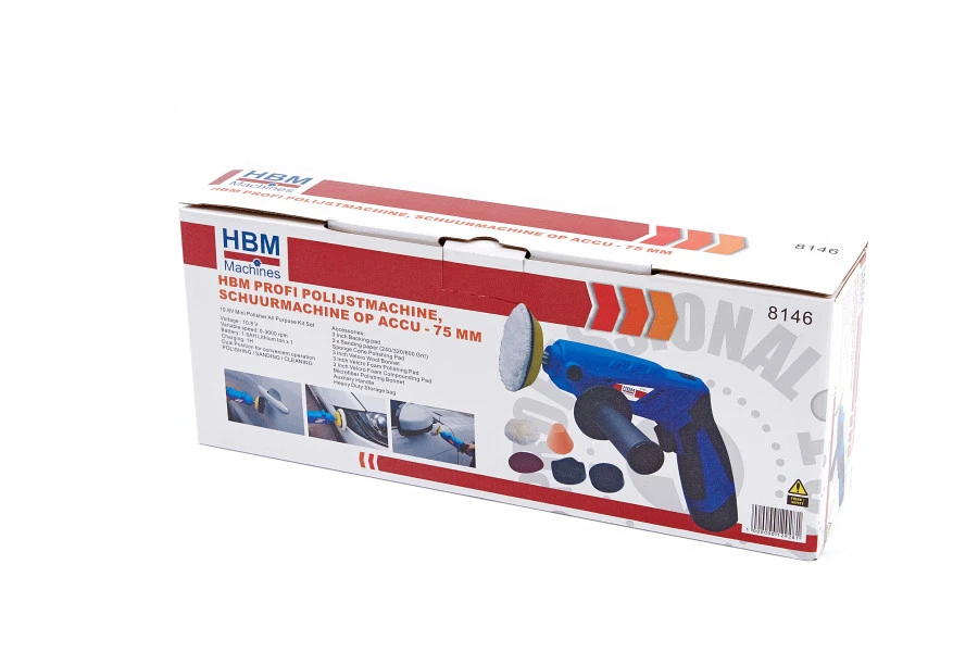 HBM Polijstmachine, Schuurmachine Op Accu 75 Mm 10,8 Volt 1,5 Ah Power10 - Afbeelding 19