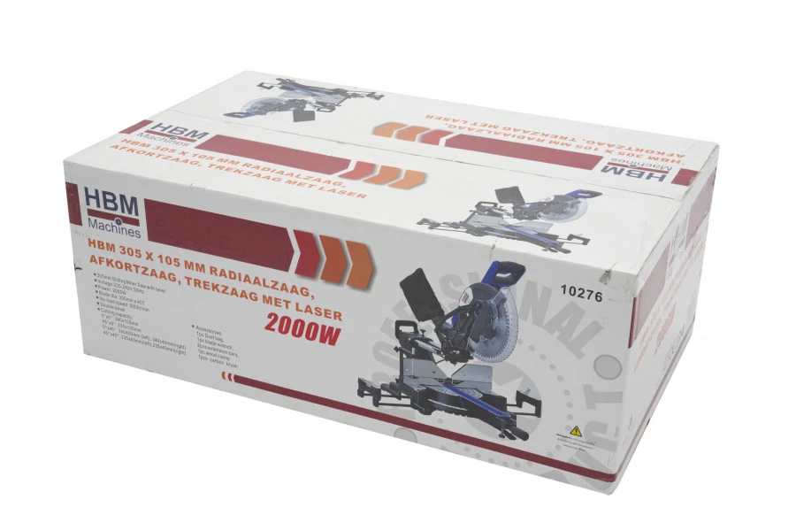 HBM 305 X 108 Mm Radiaalzaag, Afkortzaag, Trekzaag Met Laser - Afbeelding 16