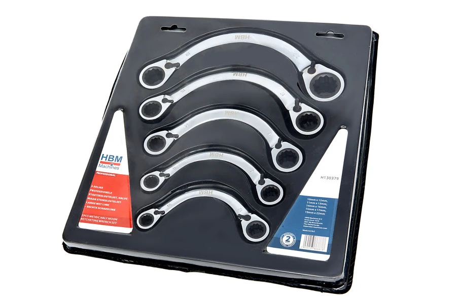 HBM Startersleutelset, Halve Maan Steeksleutelset 5-delig - Afbeelding 8
