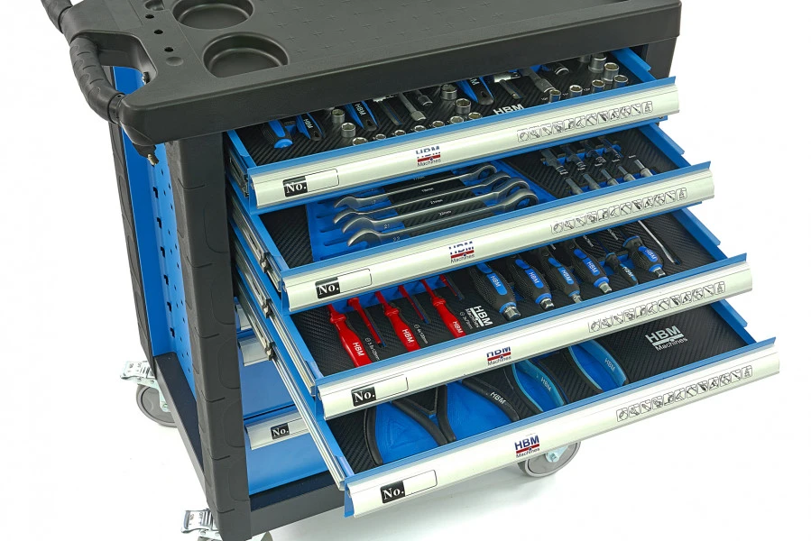 HBM Premium Gevulde Gereedschapswagen - 154 Delig - Afbeelding 3
