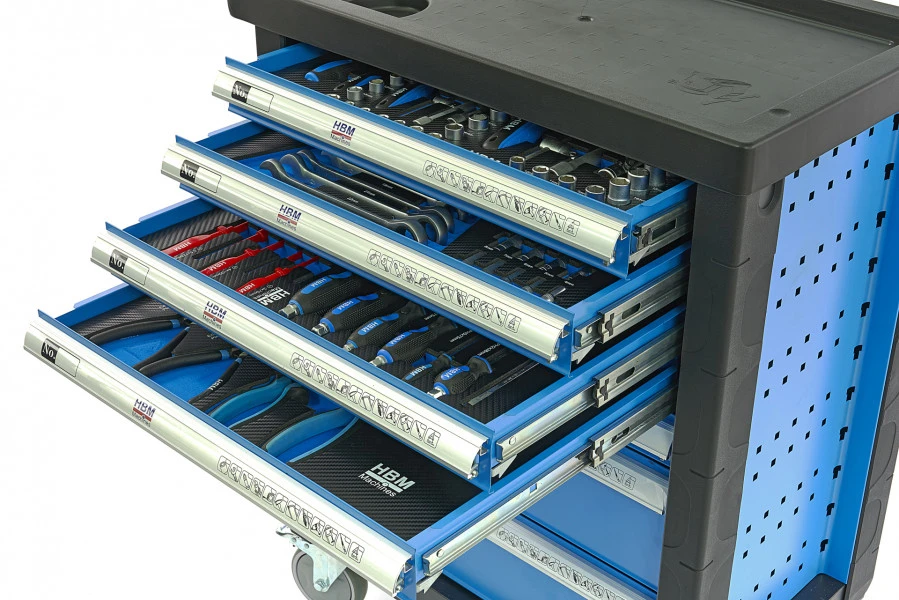 HBM Premium Gevulde Gereedschapswagen - 154 Delig - Afbeelding 5