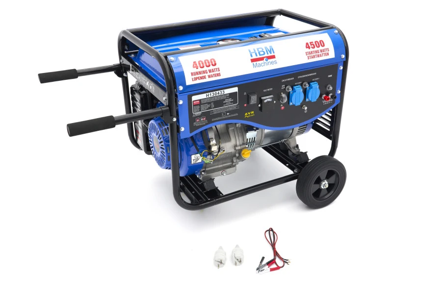 HBM 4300W Generator, Aggregaat Met 389 Cc Benzinemotor, 2 X 230 V / 12 V - Afbeelding 5
