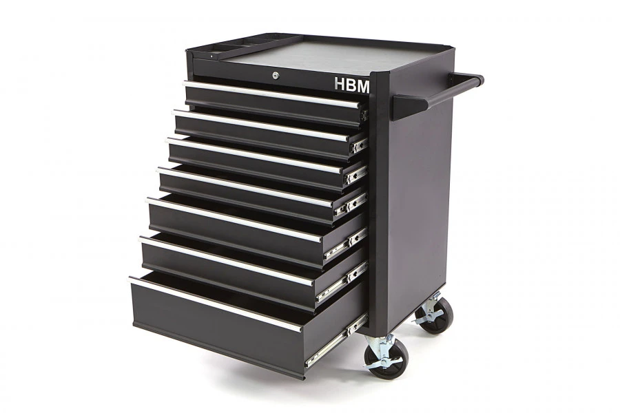 HBM Gereedschapswagen Met 7 Laden - 66 Cm - Zwart