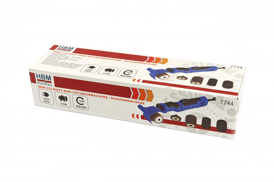 HBM 310 Watt Mini Satineermachine / Schuurmachine - Afbeelding 7