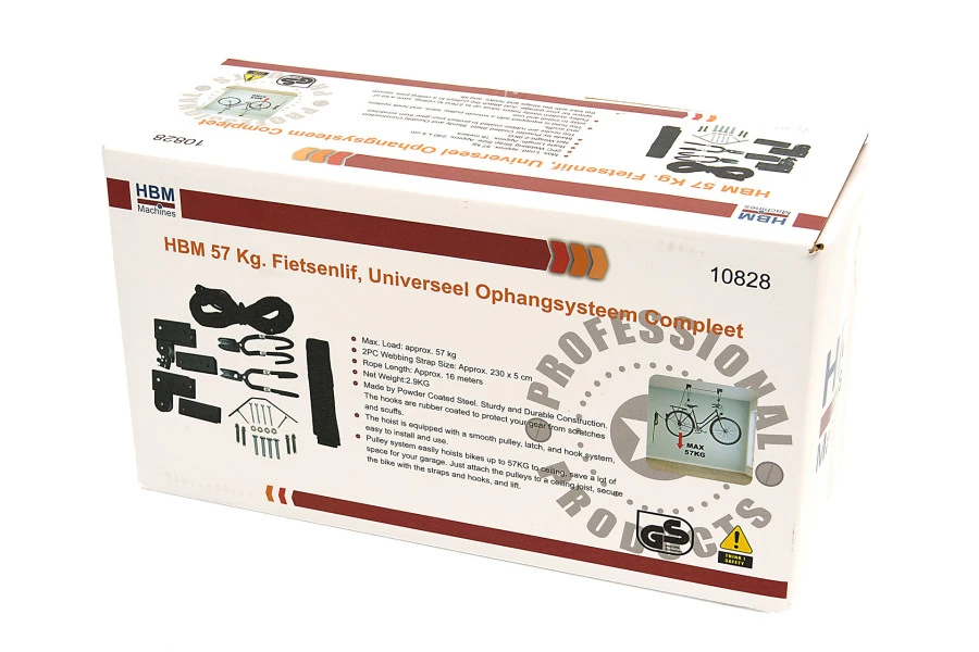 HBM 20 Kg. Fietsenlift , Universeel Ophangsysteem Compleet - Afbeelding 9