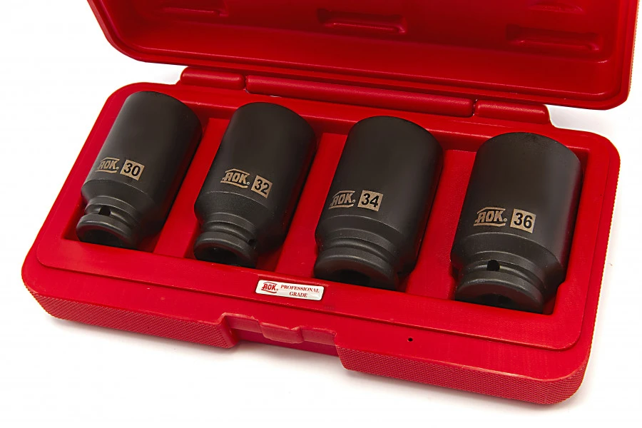 AOK 4 Delige 1/2" Lange Krachtdoppenset Grote Maten - Afbeelding 2