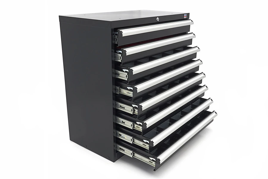 HBM 8 Laden Profi Gereedschapskast 90 X 45 X 90 Cm Zwart - Afbeelding 7