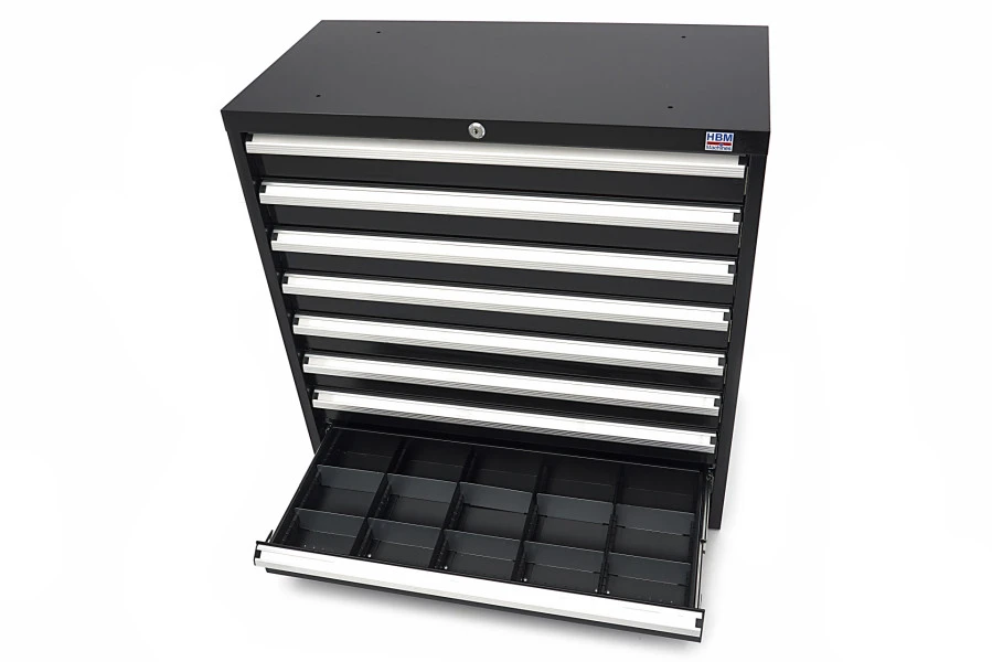 HBM 8 Laden Profi Gereedschapskast 90 X 45 X 90 Cm Zwart - Afbeelding 16