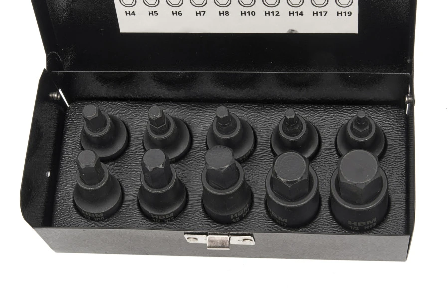 HBM Professionele 1/2 Inch Krachtdoppenset H4-H19 10-Delig - Afbeelding 3