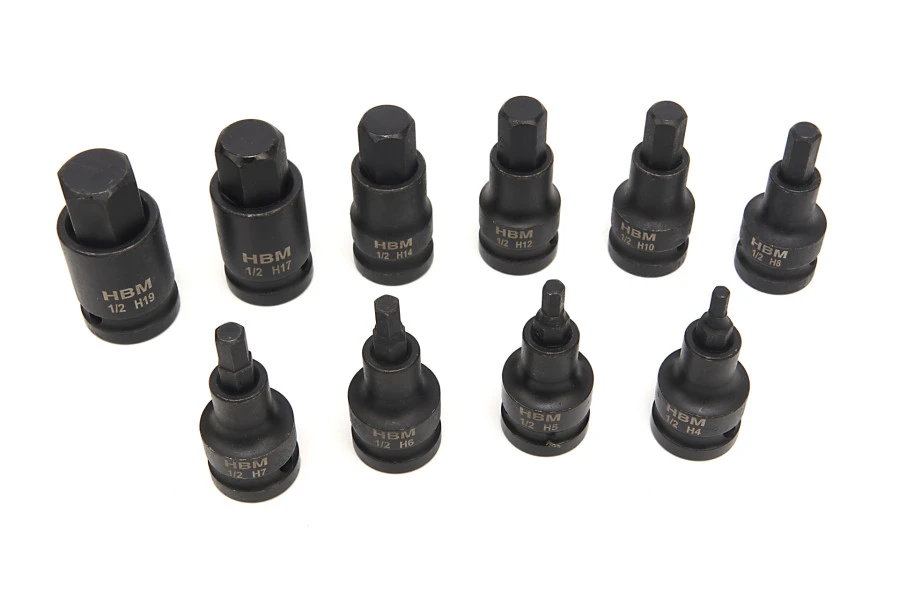 HBM Professionele 1/2 Inch Krachtdoppenset H4-H19 10-Delig