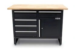 HBM 120 Cm Werkbank Met 5 Laden 1 Deur En Massief Houten Werkblad