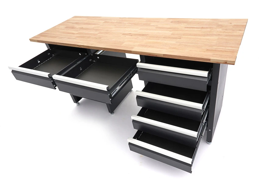 HBM 171 Cm Werkbank Met 6 Laden 1 Deur En Massief Houten Werkblad - Afbeelding 4