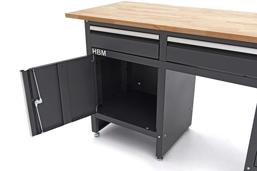 HBM 171 Cm Werkbank Met 6 Laden 1 Deur En Massief Houten Werkblad - Afbeelding 6