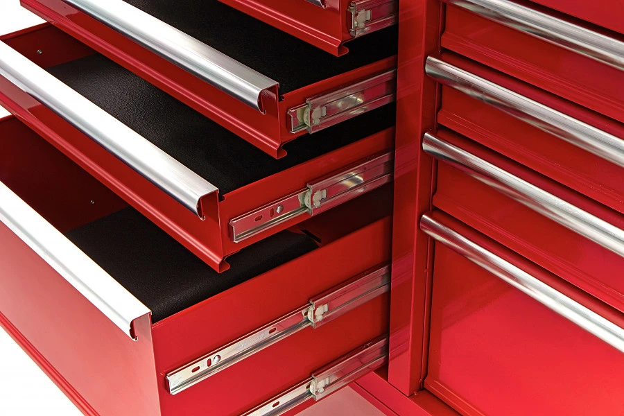 HBM Gereedschapswagen Met Houten Werkblad 117 Cm, Rood - Afbeelding 6