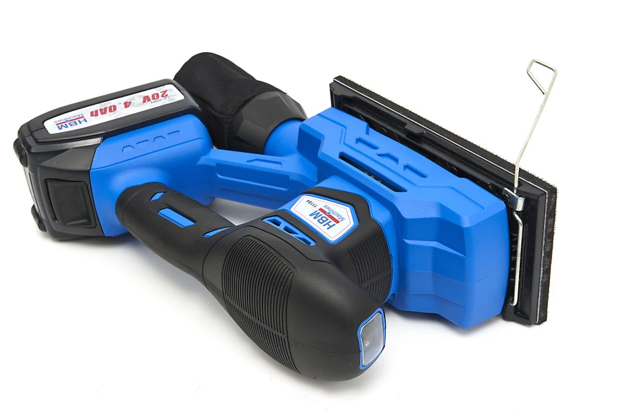 HBM Professionele 20 Volt 4,0AH Lion Vlakschuurmachine Inclusief 2 Lion Accu's En 15 Schuurvellen - Afbeelding 6