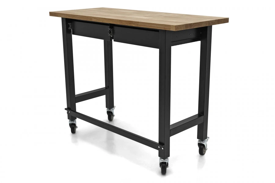 HBM Werkbank Met Massief Houten Blad, 2 Laden, Verrijdbaar, 122 Cm - Afbeelding 3