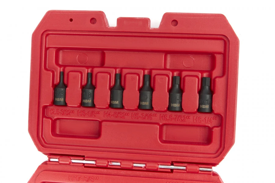 HBM 14 Delige Kracht Inbus Doppenset Inch Maten - Afbeelding 2