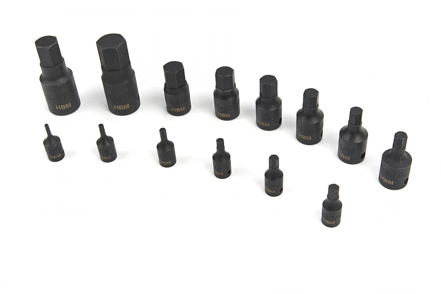 HBM 14 Delige Kracht Inbus Doppenset Inch Maten - Afbeelding 4