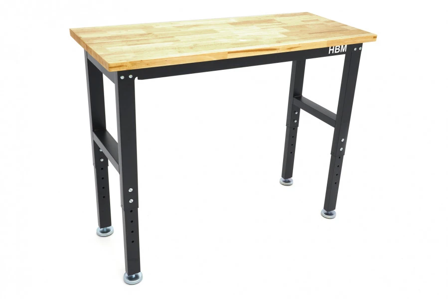 HBM Werkbank Met Massief Houten Blad, In Hoogte Verstelbaar, 122 Cm - Afbeelding 3