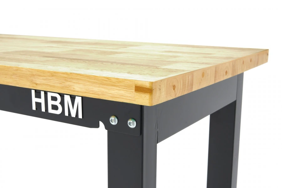 HBM Werkbank Met Massief Houten Blad, In Hoogte Verstelbaar, 122 Cm - Afbeelding 7