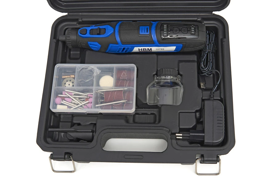 HBM 8 Volt Multitool Op Accu Inclusief 58 Accessoires En 5 Snelheden - Afbeelding 7