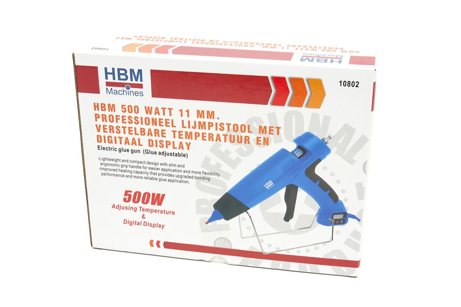 HBM 500 Watt 11 Mm. Professioneel Lijmpistool Met Verstelbare Temperatuur En Digitaal Display - Afbeelding 7